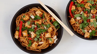 Spicy Peanut Butter Noodles with Tofu
